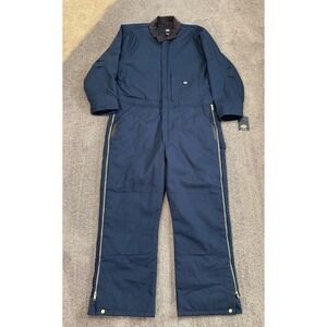 Dickies Duck Insulated Coveralls Mens 2XL Dark Navy Blue Zip to Thigh TV239 NWT